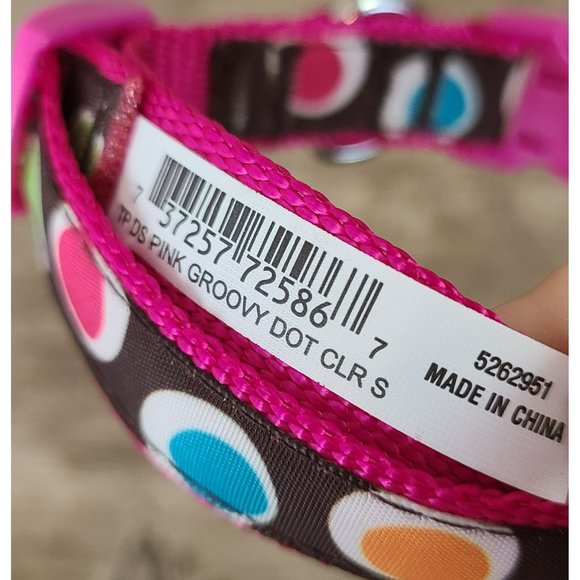 Top Paw Pink Groovy Dot Collar for Dogs - Size Small Neck 9-17" Adjustable - Picture 5 of 6
